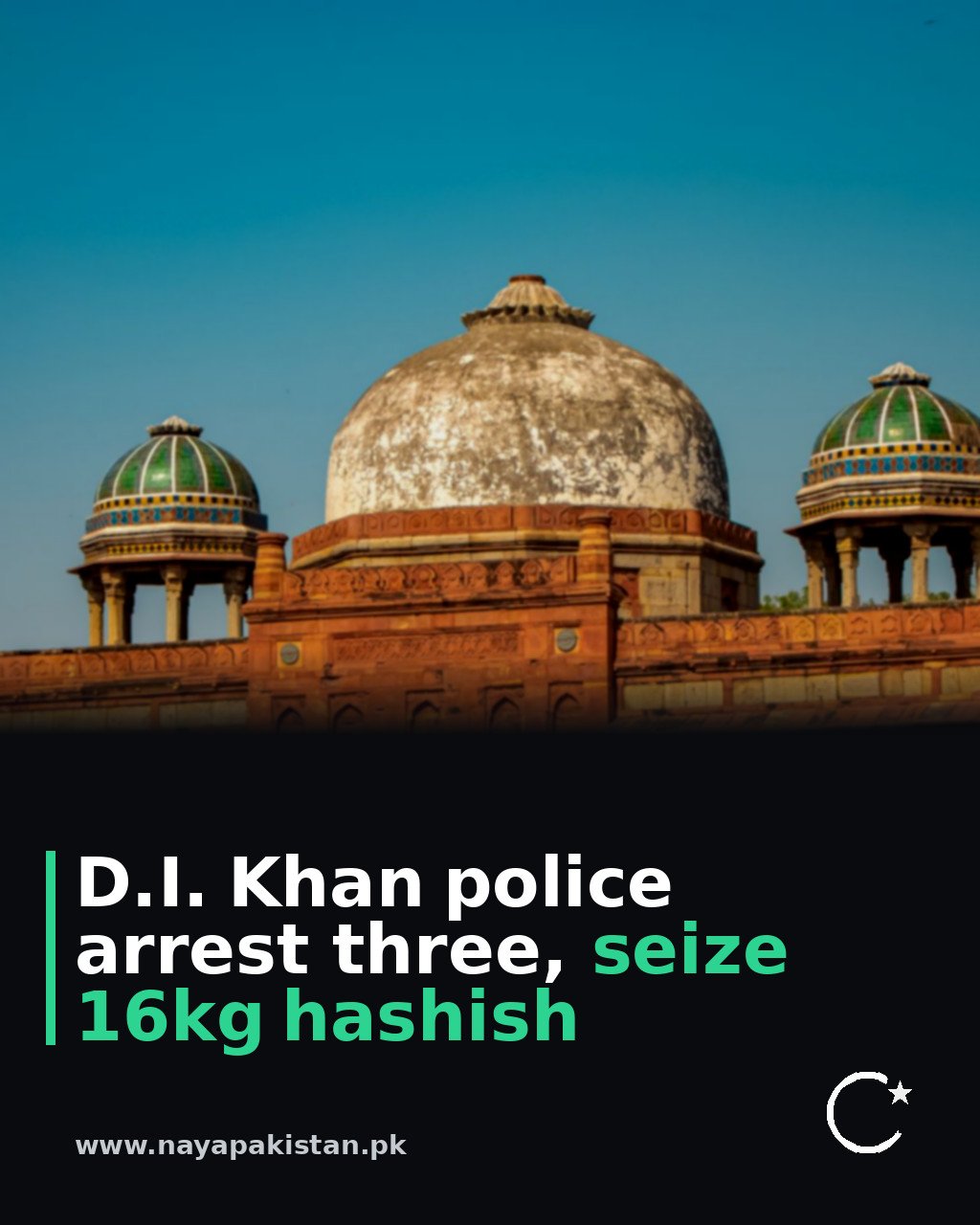 D.I. Khan police arrest three, seize 16kg hashish