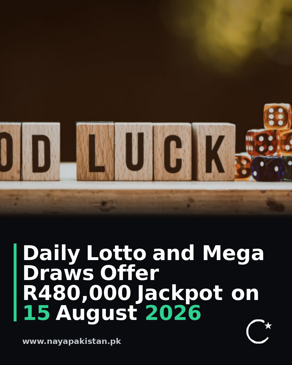 Daily Lotto and Mega Draws Offer R480,000 Jackpot on 15 August 2026