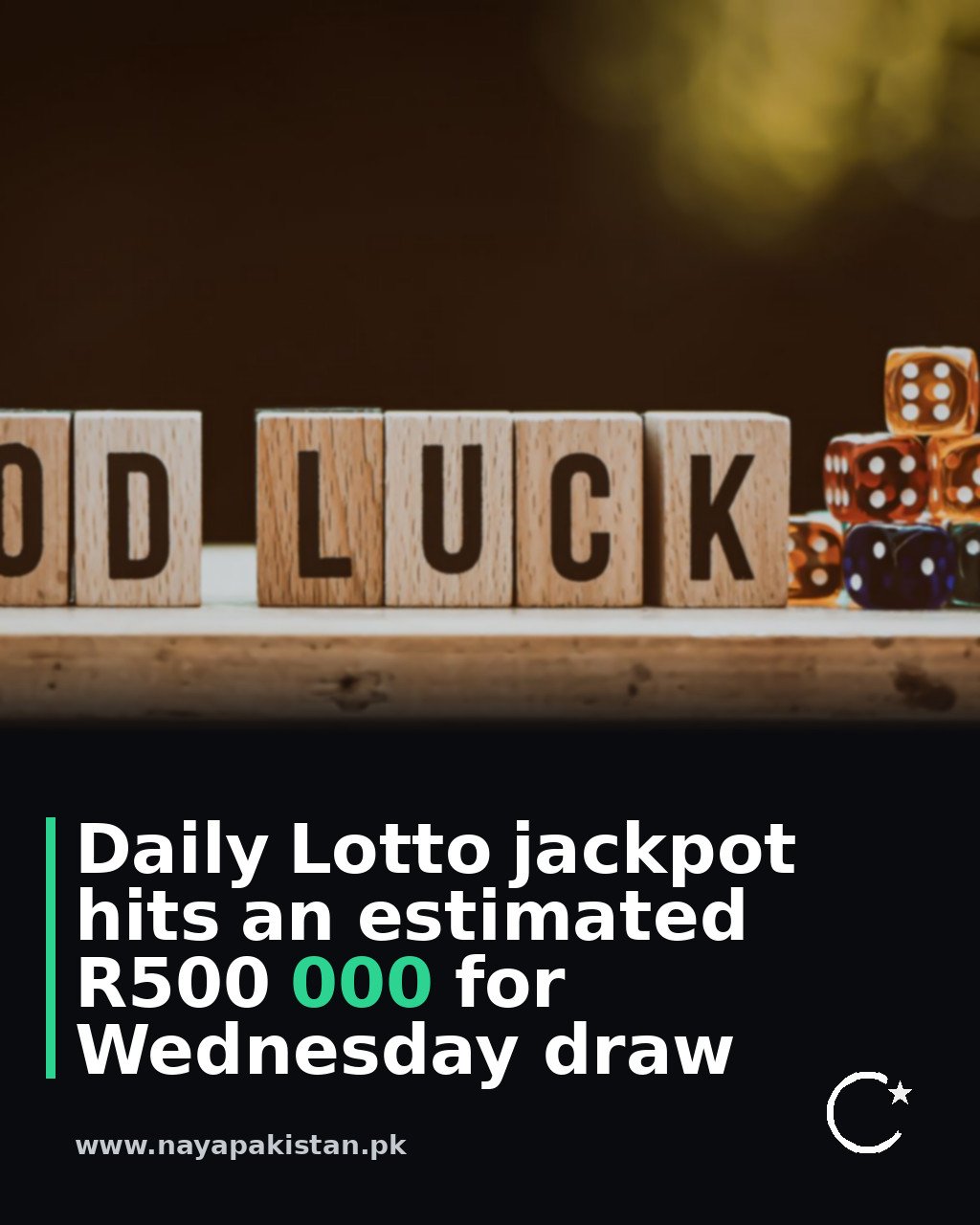 Daily Lotto jackpot hits an estimated R500 000 for Wednesday draw