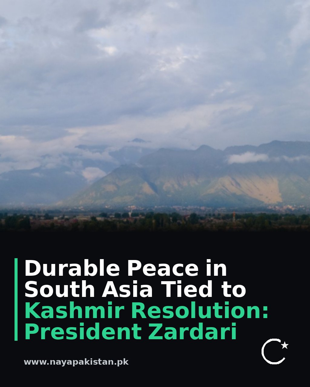 Durable Peace in South Asia Tied to Kashmir Resolution: President Zardari