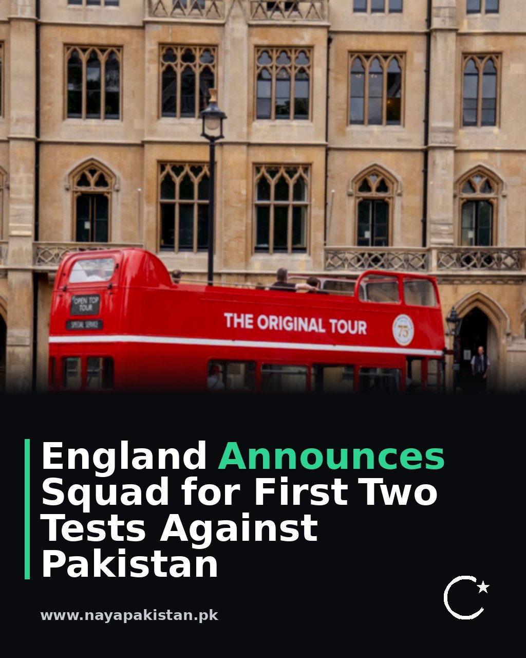 England Announces Squad for First Two Tests Against Pakistan