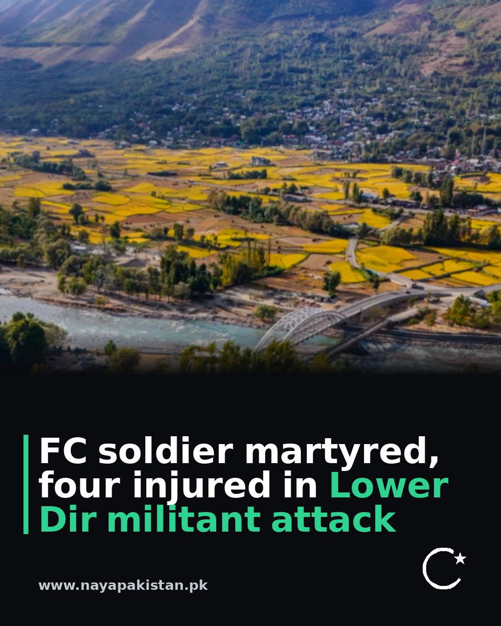 FC soldier martyred, four injured in Lower Dir militant attack