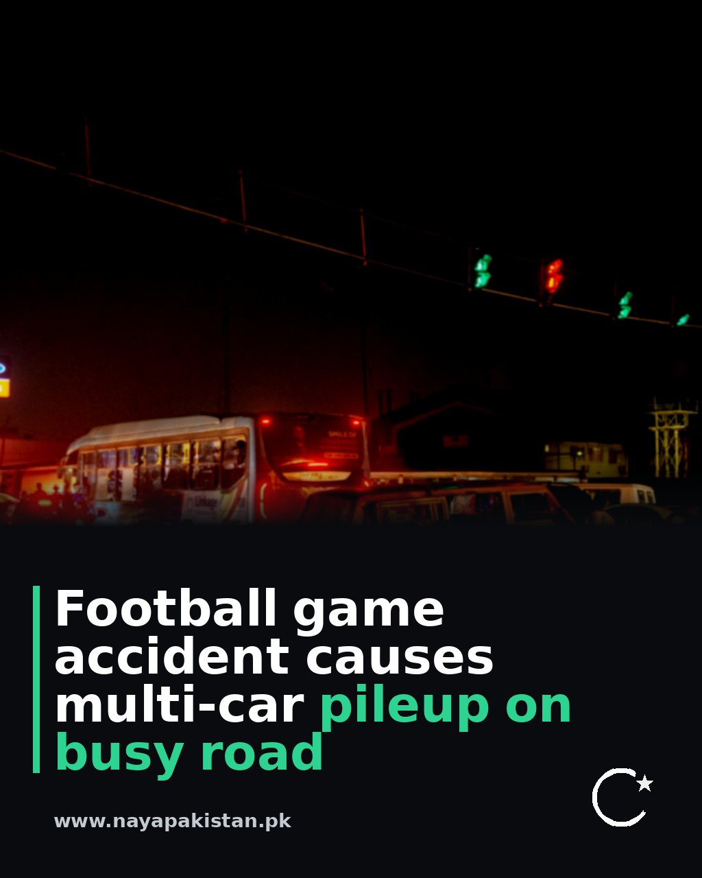 Football game accident causes multi-car pileup on busy road
