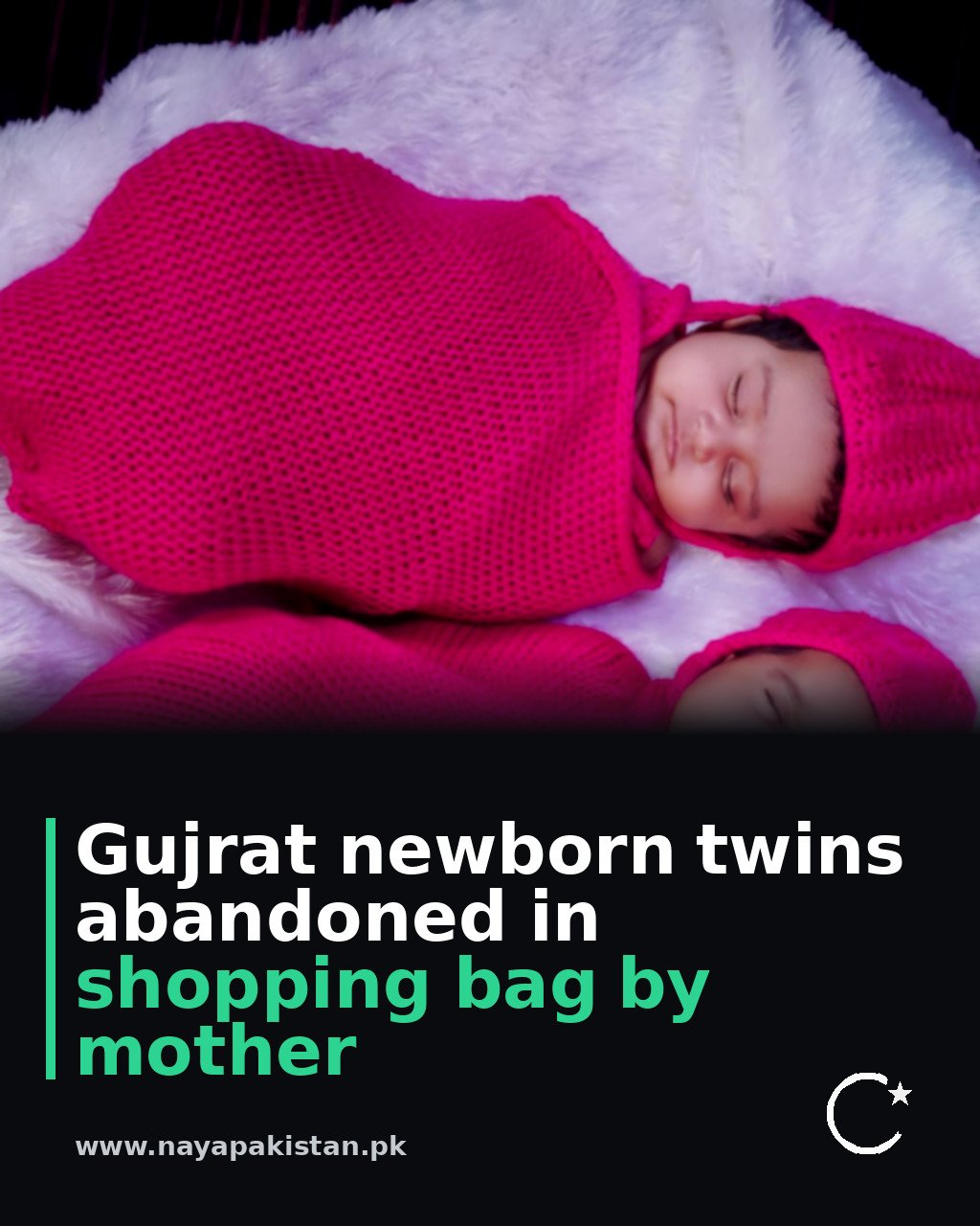 Gujrat newborn twins abandoned in shopping bag by mother