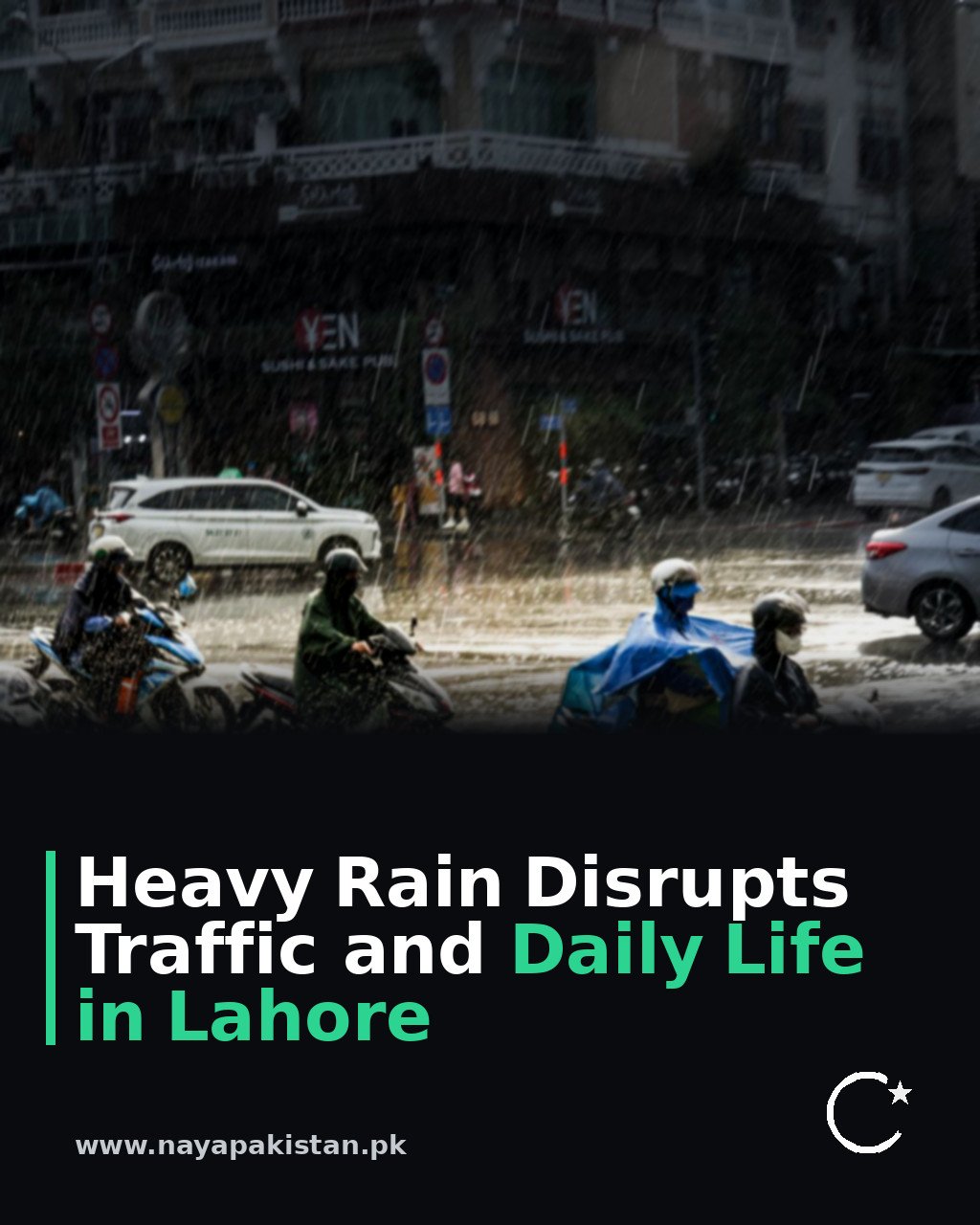 Heavy Rain Disrupts Traffic and Daily Life in Lahore