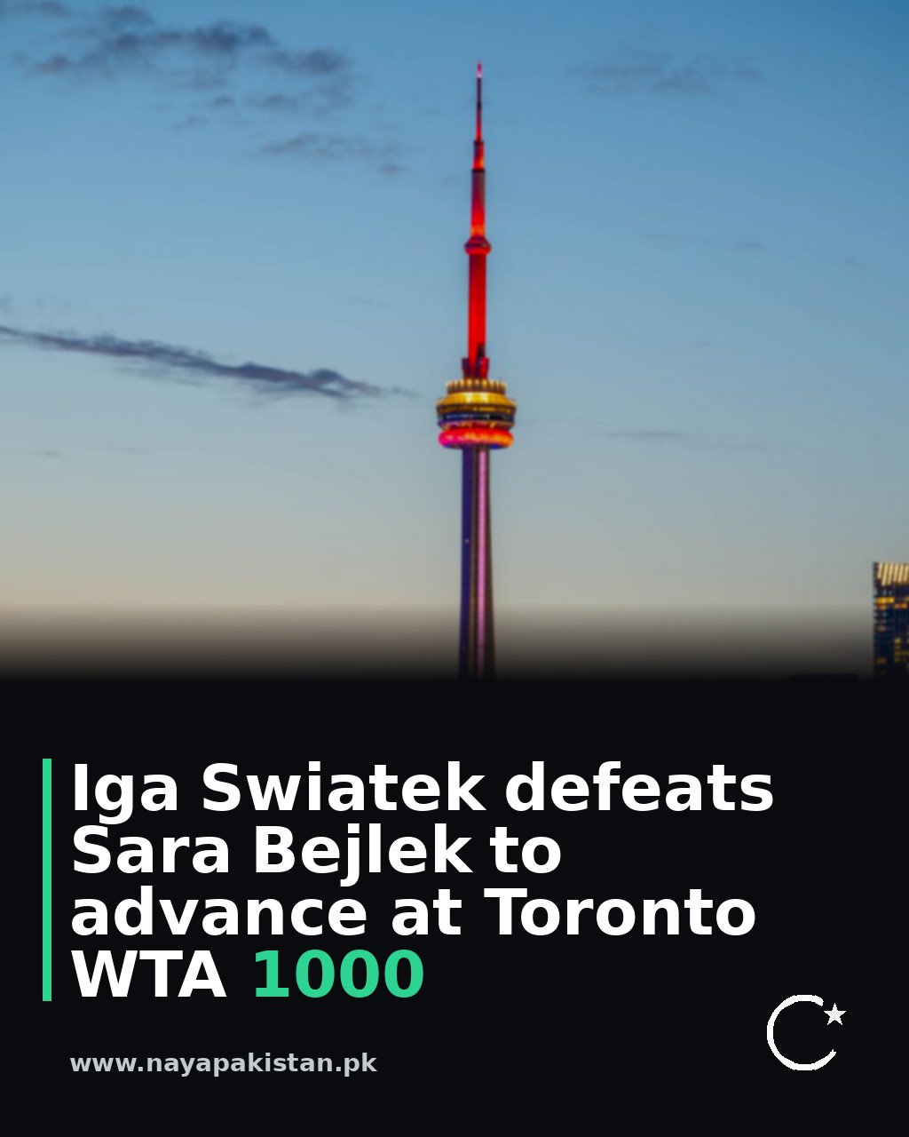 Iga Swiatek defeats Sara Bejlek to advance at Toronto WTA 1000