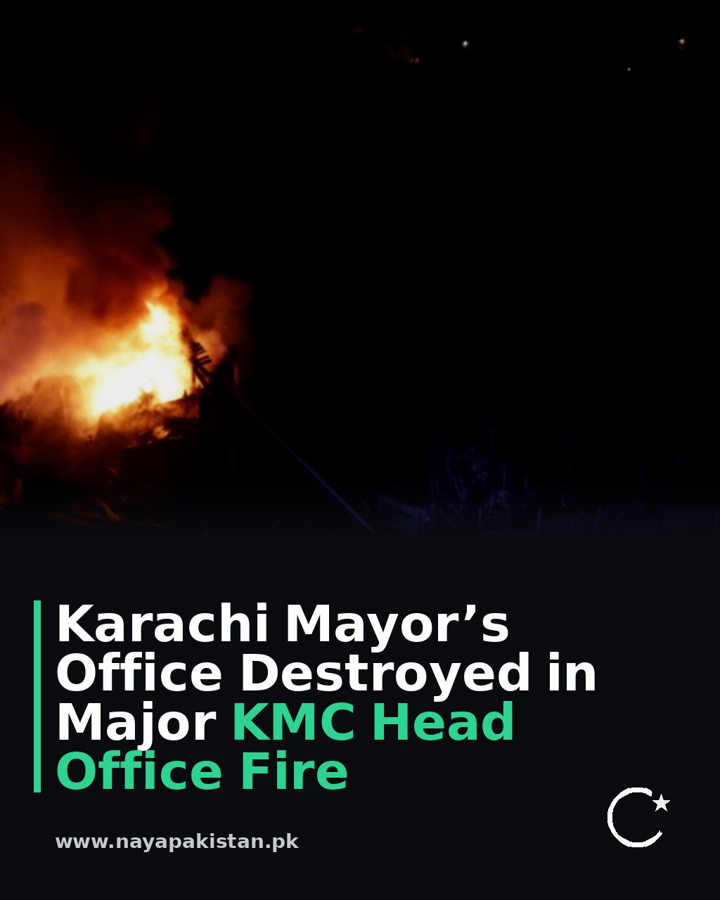Karachi Mayor’s Office Destroyed in Major KMC Head Office Fire
