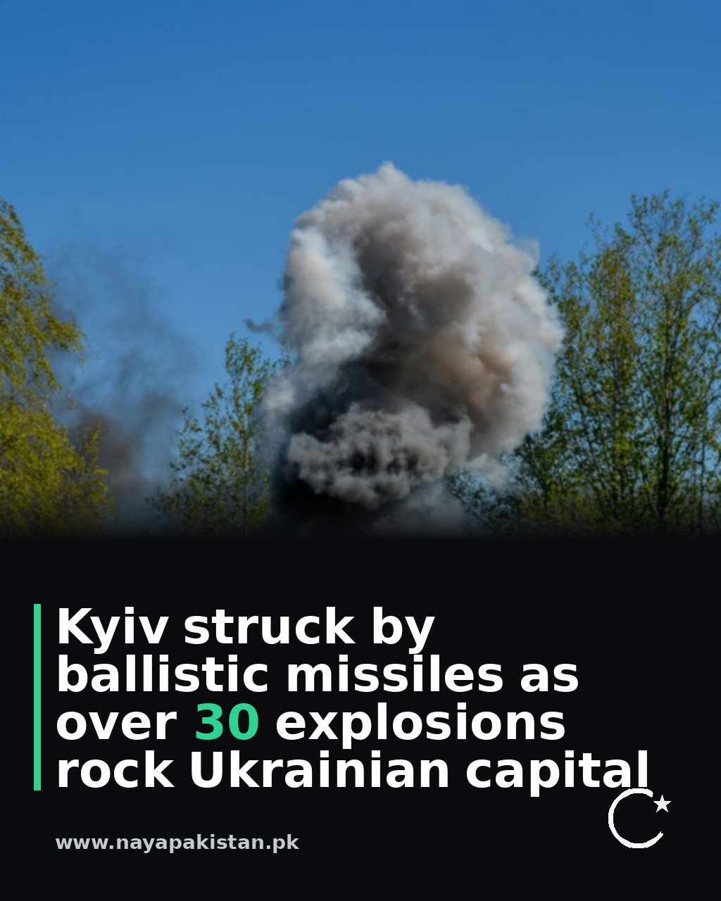 Kyiv struck by ballistic missiles as over 30 explosions rock Ukrainian capital