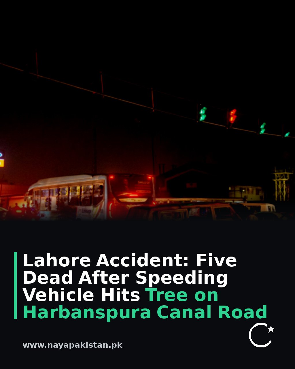 Lahore Accident: Five Dead After Speeding Vehicle Hits Tree on Harbanspura Canal Road