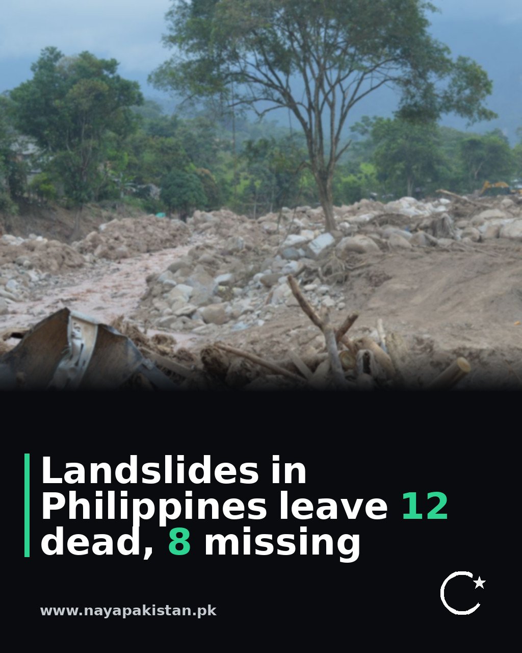 Landslides in Philippines leave 12 dead, 8 missing