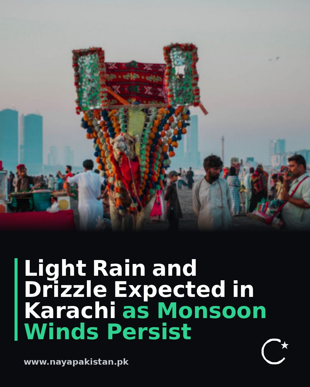 Light Rain and Drizzle Expected in Karachi as Monsoon Winds Persist