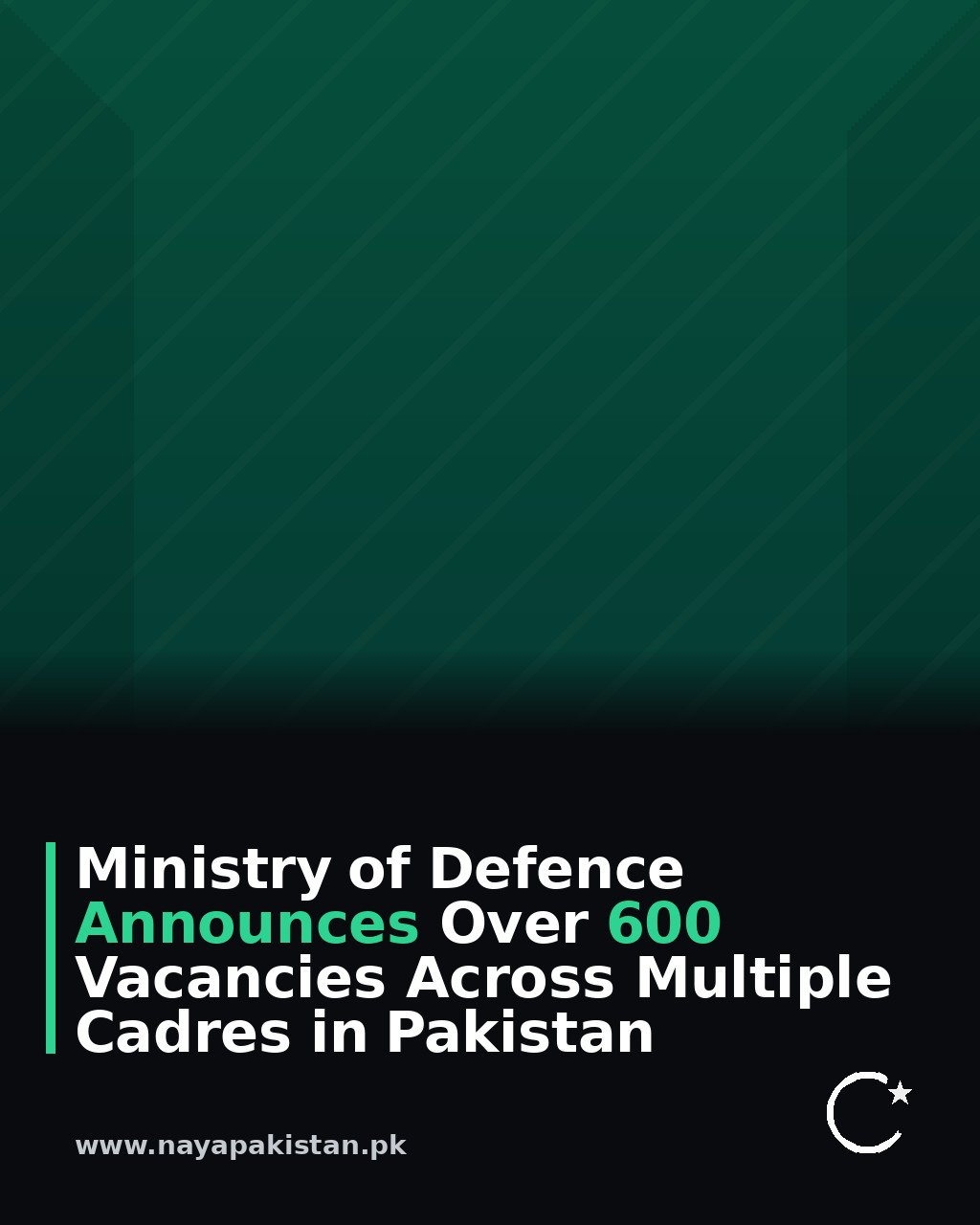 Ministry of Defence Announces Over 600 Vacancies Across Multiple Cadres in Pakistan