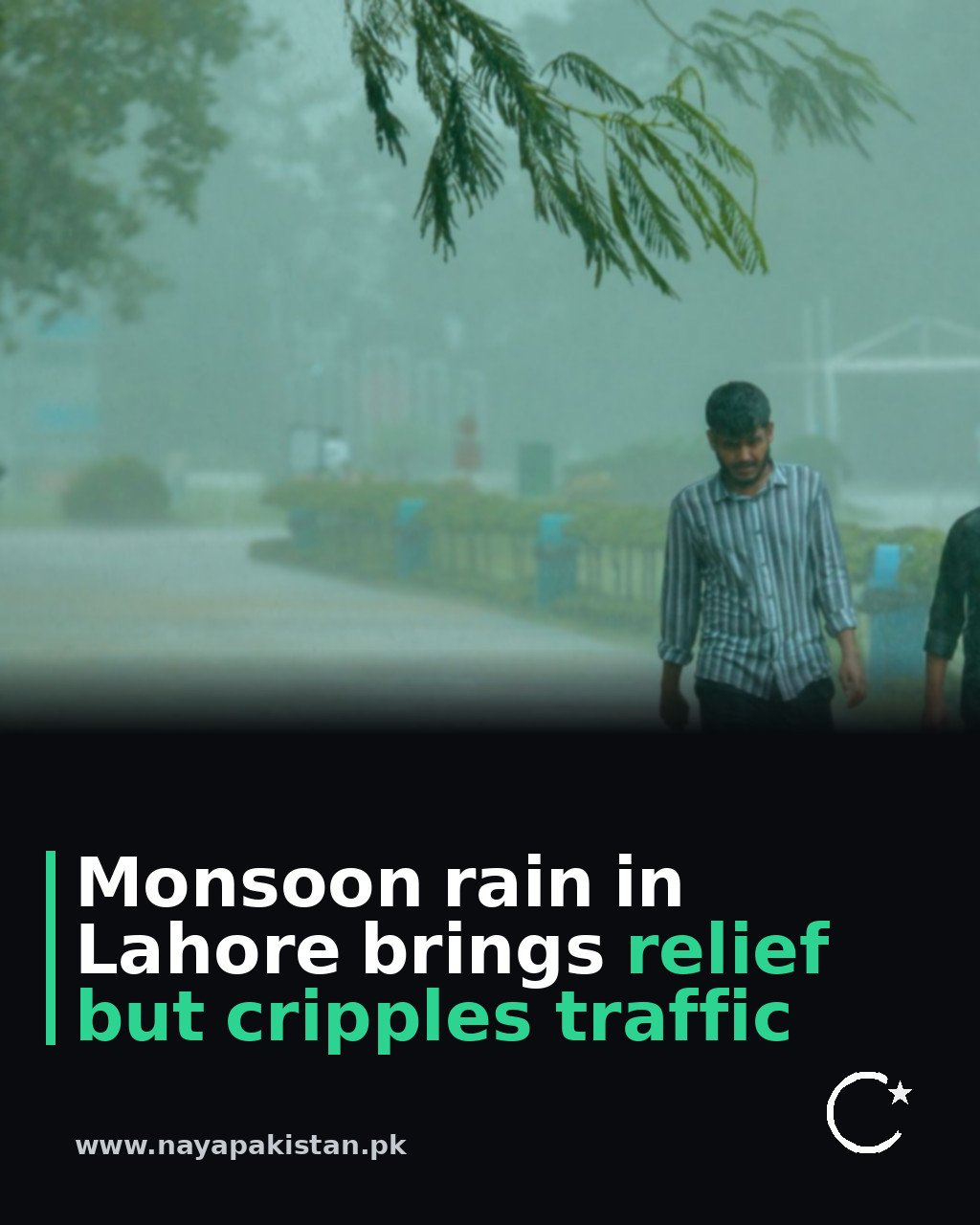 Monsoon rain in Lahore brings relief but cripples traffic