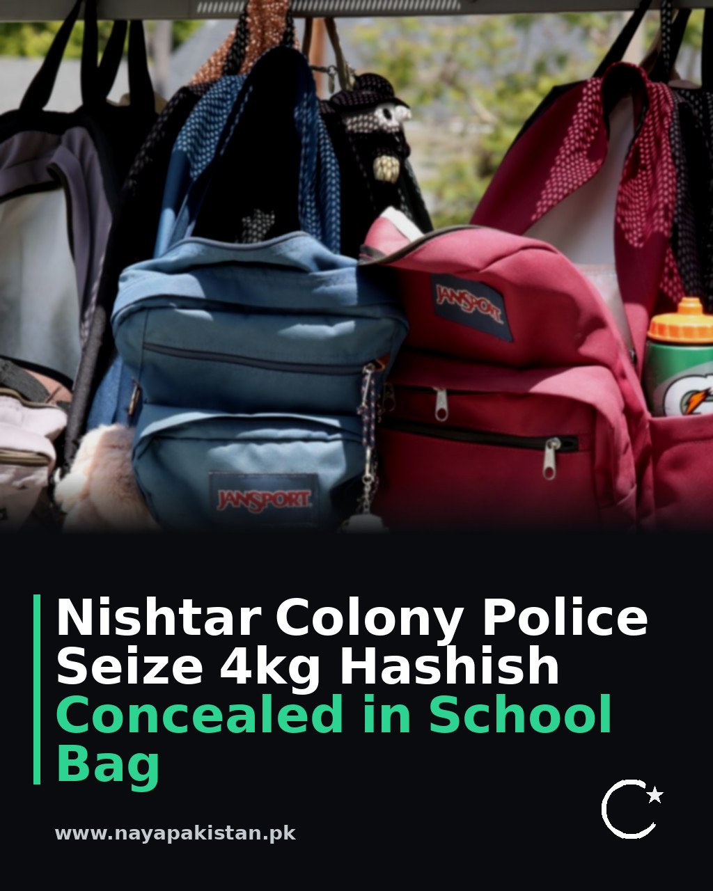 Nishtar Colony Police Seize 4kg Hashish Concealed in School Bag