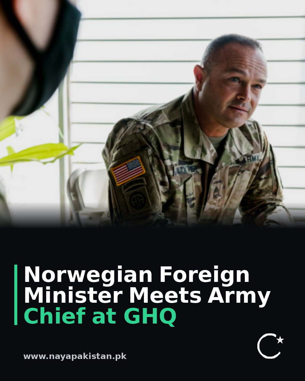 Norwegian Foreign Minister Meets Army Chief at GHQ