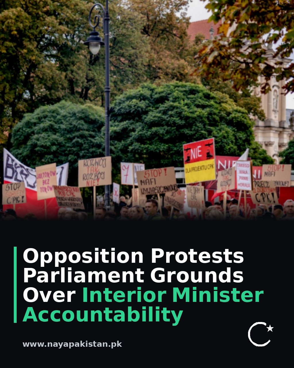 Opposition Protests Parliament Grounds Over Interior Minister Accountability