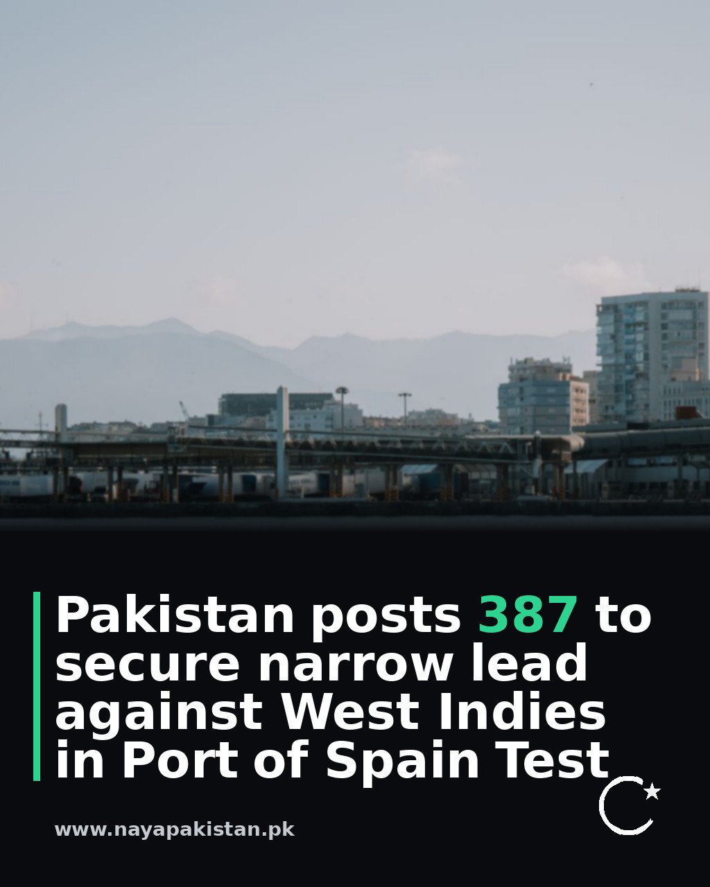 Pakistan posts 387 to secure narrow lead against West Indies in Port of Spain Test