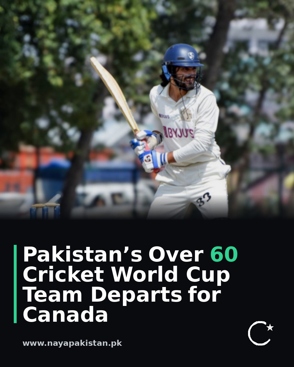 Pakistan’s Over 60 Cricket World Cup Team Departs for Canada