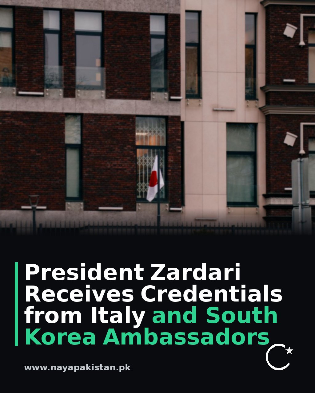 President Zardari Receives Credentials from Italy and South Korea Ambassadors