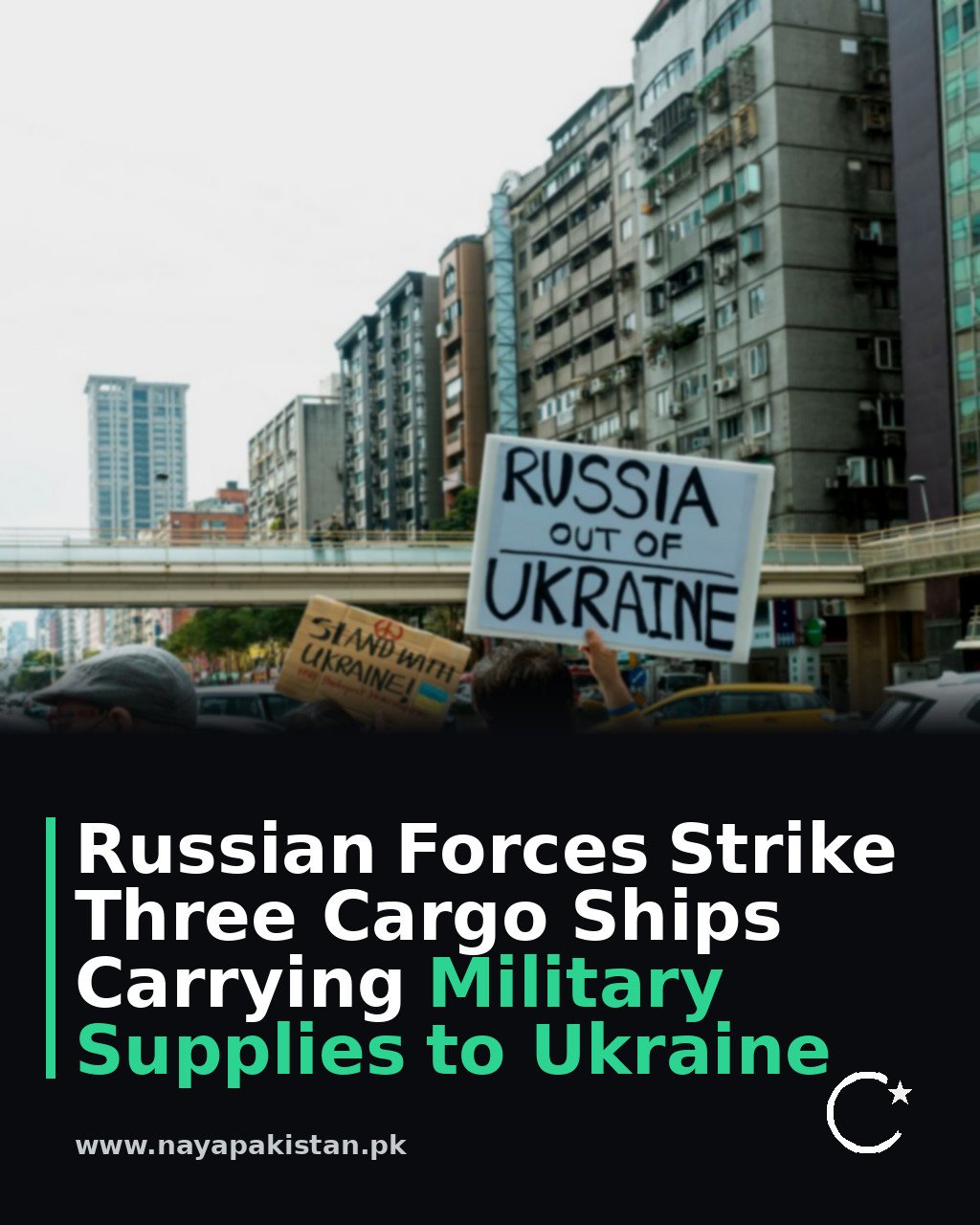 Russian Forces Strike Three Cargo Ships Carrying Military Supplies to Ukraine