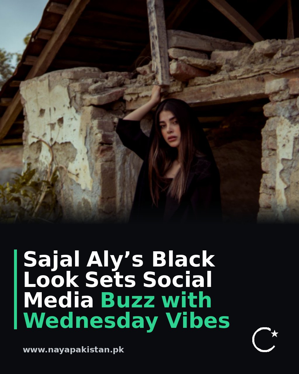 Sajal Aly’s Black Look Sets Social Media Buzz with Wednesday Vibes