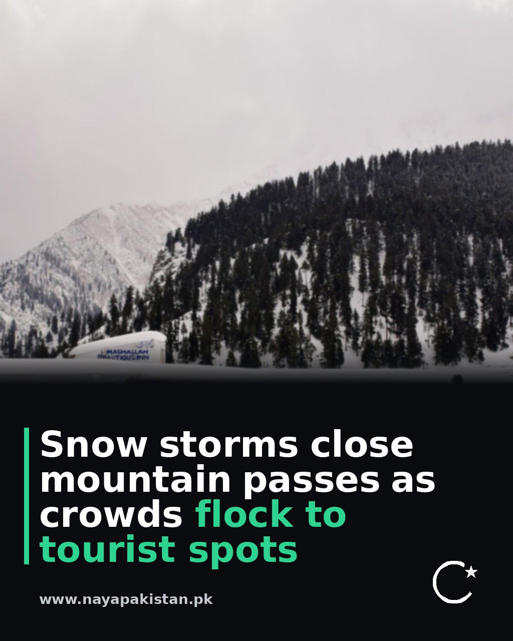 Snow storms close mountain passes as crowds flock to tourist spots