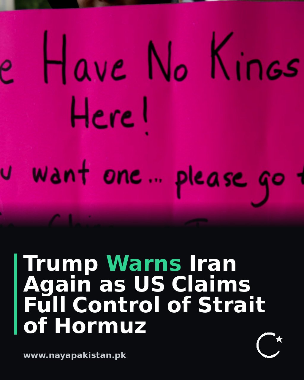 Trump Warns Iran Again as US Claims Full Control of Strait of Hormuz
