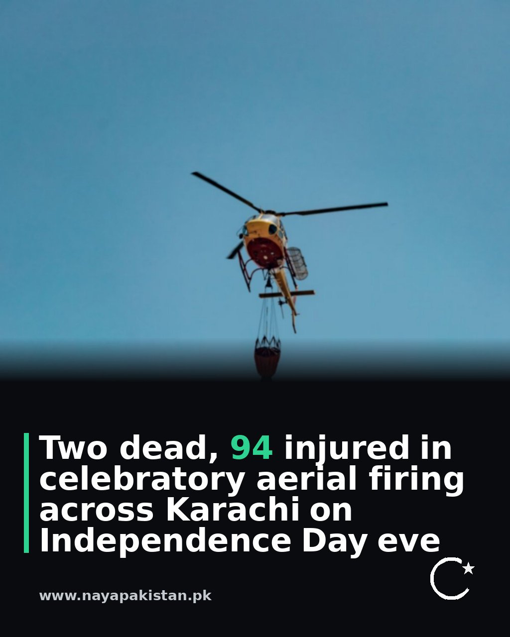 Two dead, 94 injured in celebratory aerial firing across Karachi on Independence Day eve