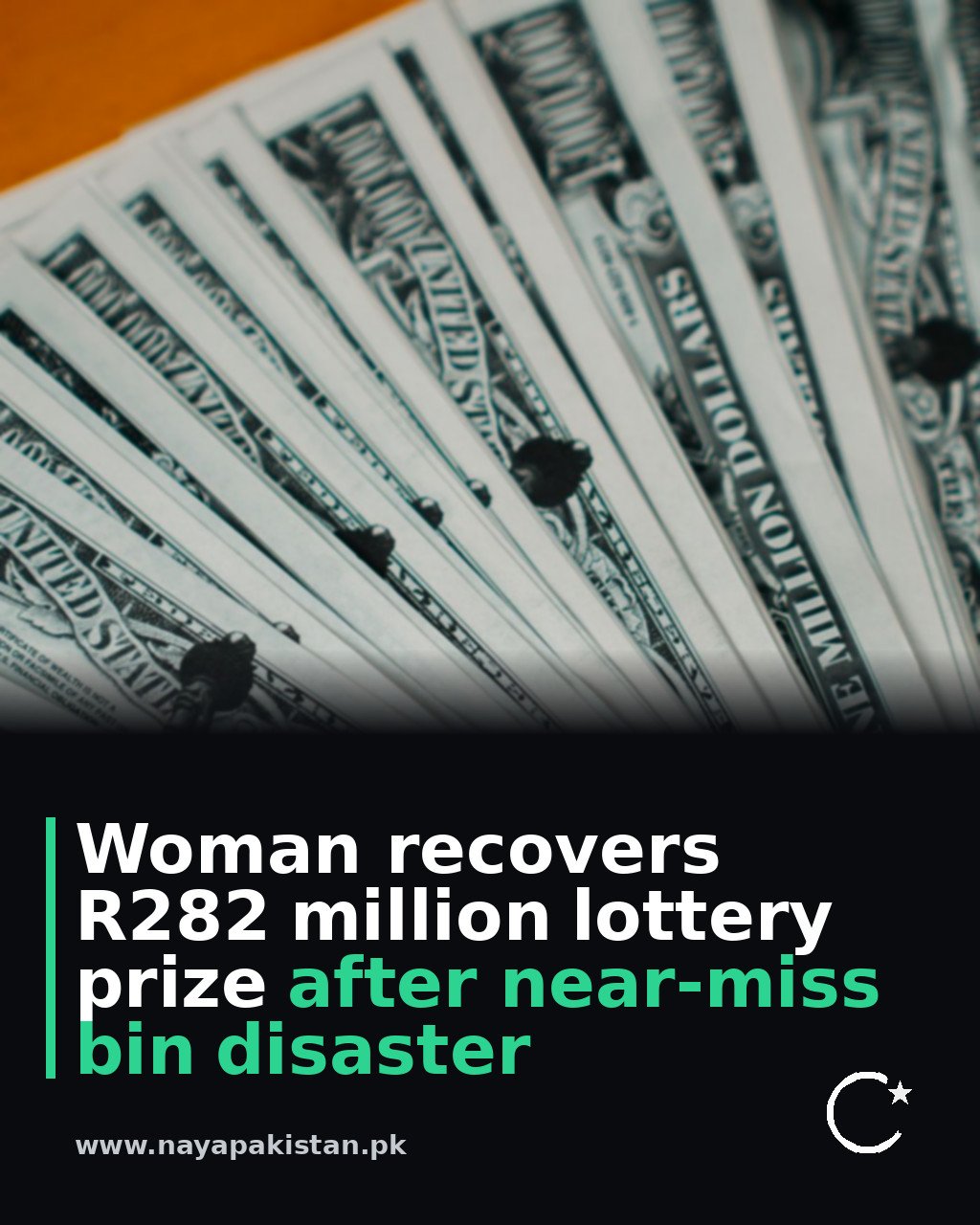 Woman recovers R282 million lottery prize after near-miss bin disaster